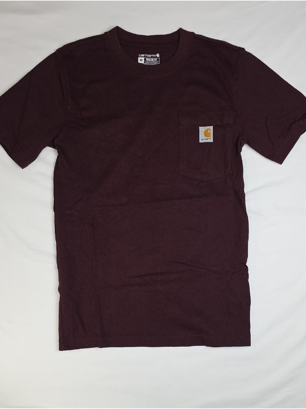 Carhartt Short Sleeve Pocket Tee in Burgundy Used XS